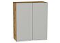Шкаф верхний с 2-мя дверцами Фьюжн Silky Light Grey Дуб Вотан 716*600*320