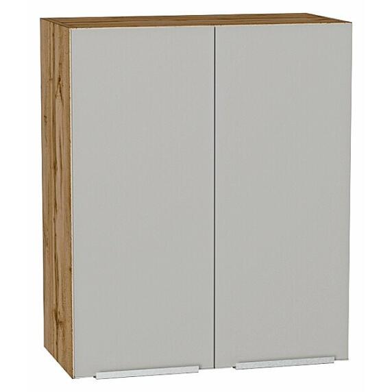 Шкаф верхний с 2-мя дверцами Фьюжн Silky Light Grey  Дуб Вотан 716*600*320