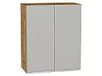 Шкаф верхний с 2-мя дверцами Фьюжн Silky Light Grey Дуб Вотан 716*600*320