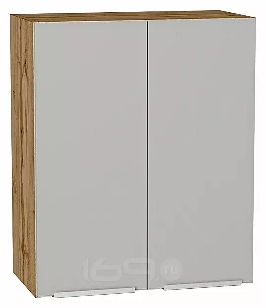 Шкаф верхний с 2-мя дверцами Фьюжн Silky Light Grey Дуб Вотан 716*600*320
