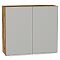 Шкаф верхний с 2-мя дверцами Фьюжн Silky Light Grey  Дуб Вотан 716*800*320 Шкаф верхний с 2-мя дверцами Фьюжн Silky Light Grey  Дуб Вотан 716*800*320