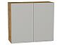Шкаф верхний с 2-мя дверцами Фьюжн Silky Light Grey Дуб Вотан 716*800*320