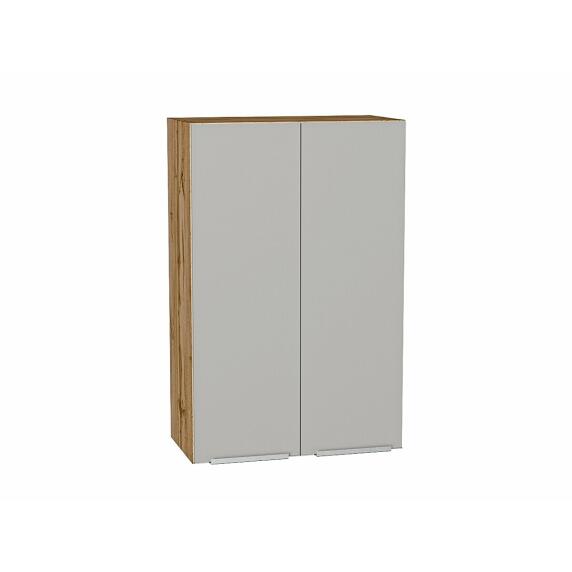 Шкаф верхний с 2-мя дверцами Фьюжн Silky Light Grey  Дуб Вотан 920*600*320