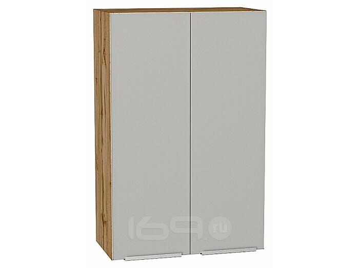 Шкаф верхний с 2-мя дверцами Фьюжн Silky Light Grey  Дуб Вотан 920*600*320