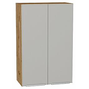 Шкаф верхний с 2-мя дверцами Фьюжн Silky Light Grey  Дуб Вотан 920*600*320