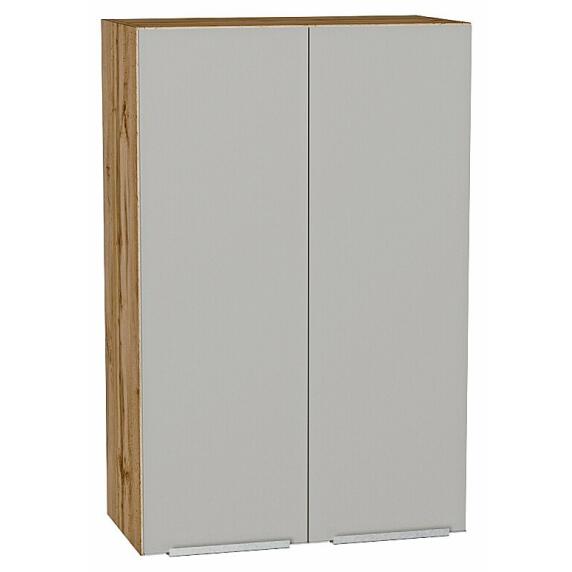 Шкаф верхний с 2-мя дверцами Фьюжн Silky Light Grey  Дуб Вотан 920*600*320