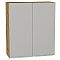 Шкаф верхний с 2-мя дверцами Фьюжн Silky Light Grey  Дуб Вотан 920*800*320
