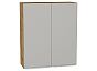 Шкаф верхний с 2-мя дверцами Фьюжн Silky Light Grey Дуб Вотан 920*800*320