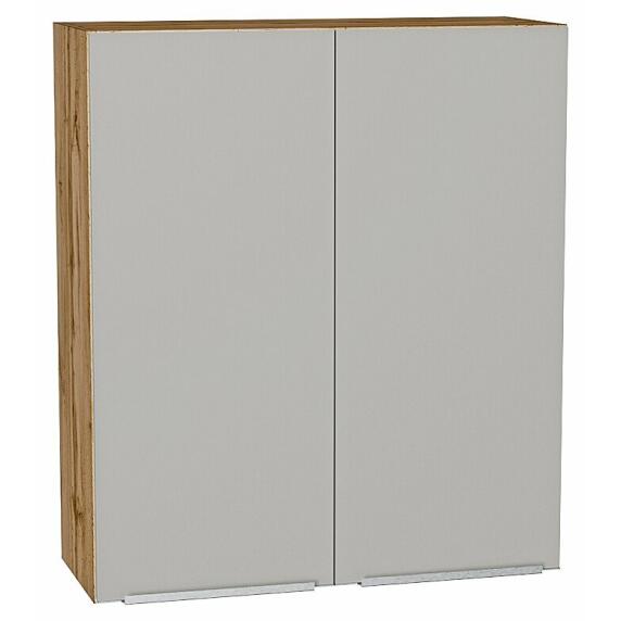 Шкаф верхний с 2-мя дверцами Фьюжн Silky Light Grey  Дуб Вотан 920*800*320