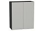 Шкаф верхний с 2-мя дверцами Фьюжн Silky Light Grey Graphite 716*600*320