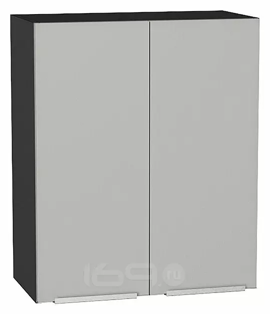 Шкаф верхний с 2-мя дверцами Фьюжн Silky Light Grey  Graphite 716*600*320