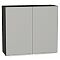 Шкаф верхний с 2-мя дверцами Фьюжн Silky Light Grey  Graphite 716*800*320 Шкаф верхний с 2-мя дверцами Фьюжн Silky Light Grey  Graphite 716*800*320