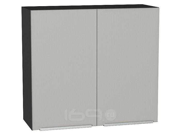 Шкаф верхний с 2-мя дверцами Фьюжн Silky Light Grey  Graphite 716*800*320