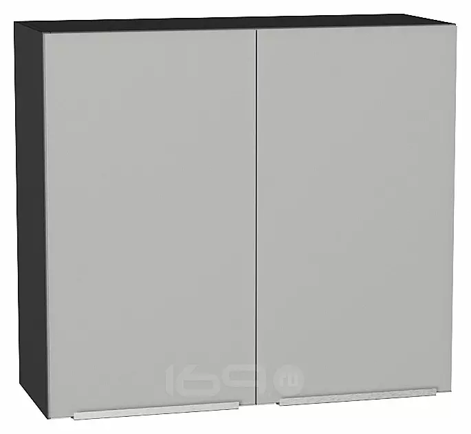 Шкаф верхний с 2-мя дверцами Фьюжн Silky Light Grey  Graphite 716*800*320