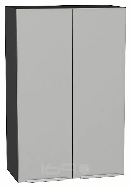 Шкаф верхний с 2-мя дверцами Фьюжн Silky Light Grey Graphite 920*600*320