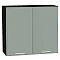 Шкаф верхний с 2-мя дверцами Квадро Аквамарин/Graphite 716*800*321