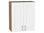 Шкаф верхний с 2-мя дверцами Лофт White Silk/Дуб Вотан 716*600*320