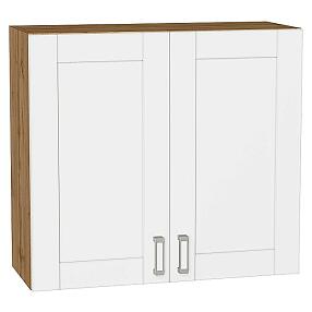 Шкаф верхний с 2-мя дверцами Лофт White Silk/Дуб Вотан 716*800*320