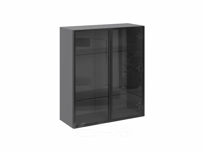 Шкаф верхний с 2-мя остекленными дверцами Черный/Graphite 920*800*322