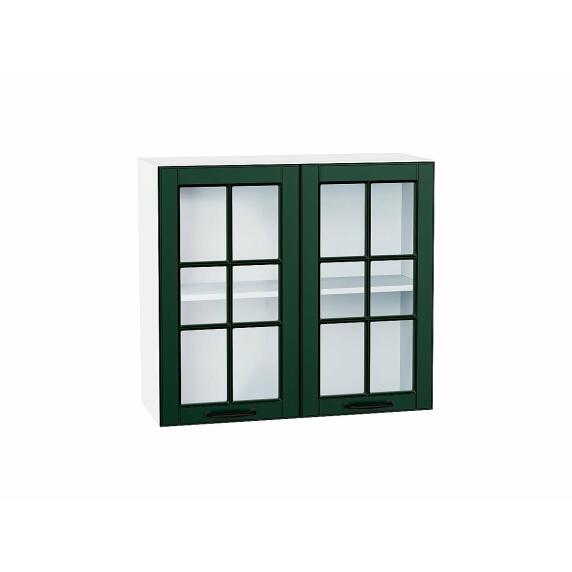 Шкаф верхний с 2-мя остекленными дверцами Дублин Special Green/Белый 716*800*318