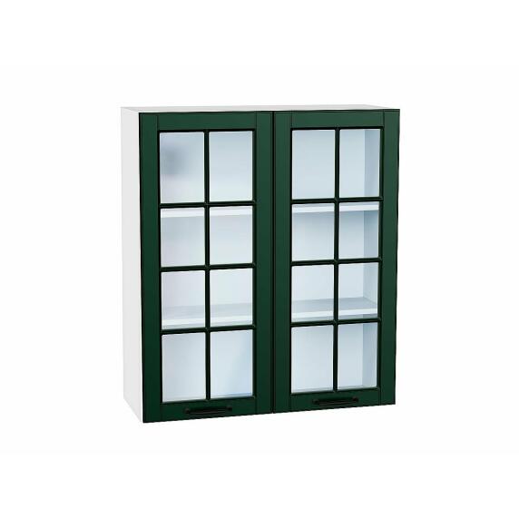 Шкаф верхний с 2-мя остекленными дверцами Дублин Special Green/Белый 920*800*318