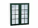 Шкаф верхний с 2-мя остекленными дверцами Дублин Special Green/Белый 920*800*318