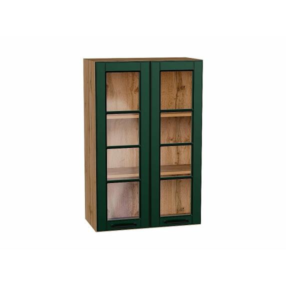 Шкаф верхний с 2-мя остекленными дверцами Дублин Special Green/Дуб Вотан 920*600*318