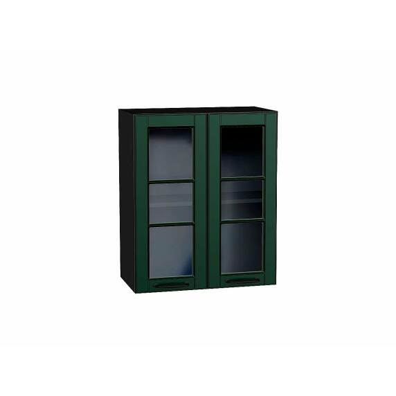 Шкаф верхний с 2-мя остекленными дверцами Дублин Special Green/Graphite 716*600*318