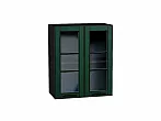 Шкаф верхний с 2-мя остекленными дверцами Дублин Special Green/Graphite 716*600*318