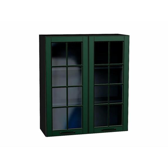 Шкаф верхний с 2-мя остекленными дверцами Дублин Special Green/Graphite 920*800*318