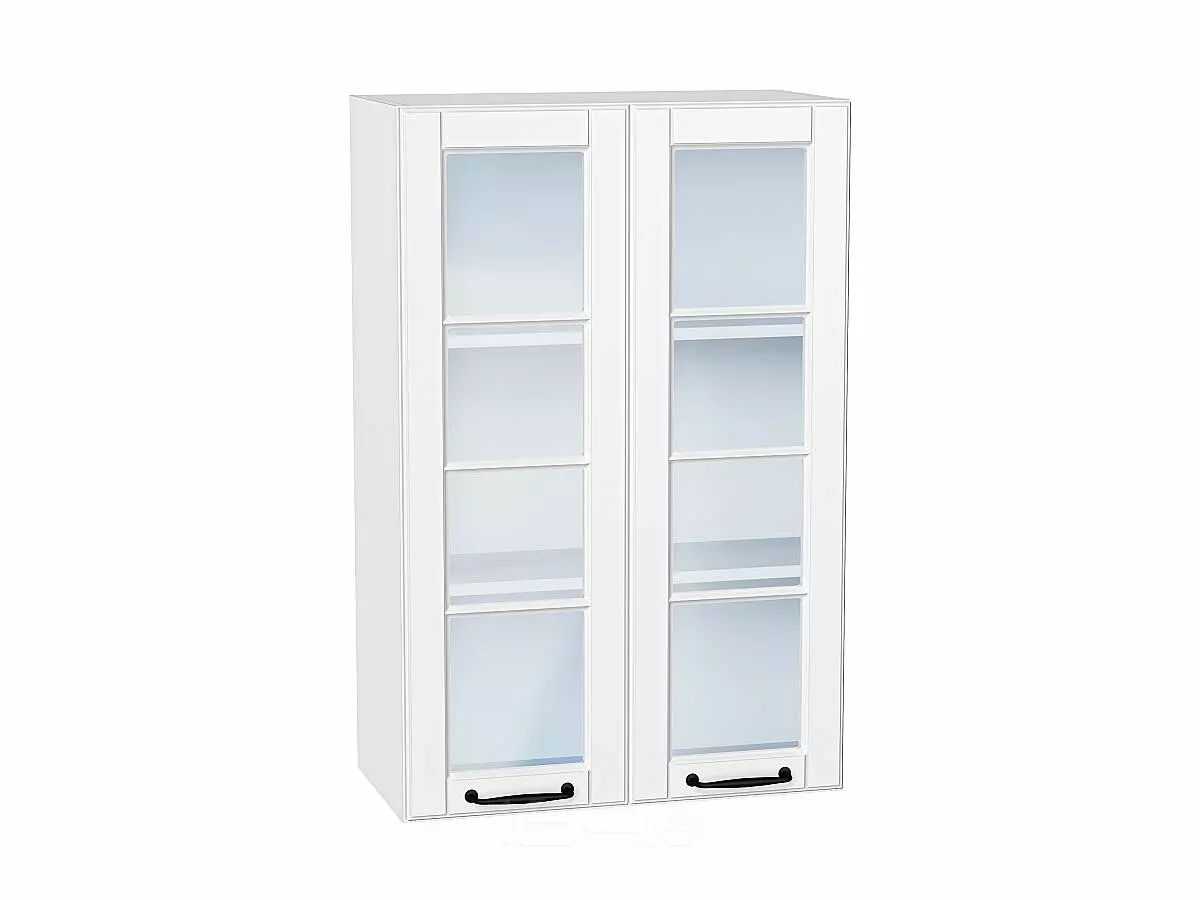 Шкаф верхний с 2-мя остекленными дверцами Дублин Special White/Белый 920*600*318