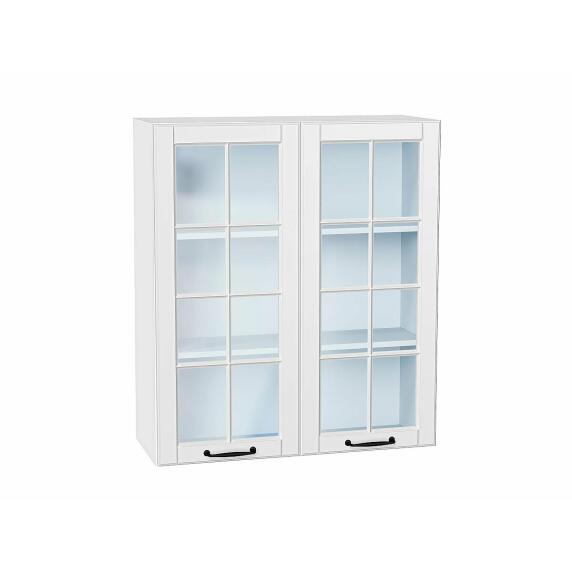 Шкаф верхний с 2-мя остекленными дверцами Дублин Special White/Белый 920*800*318