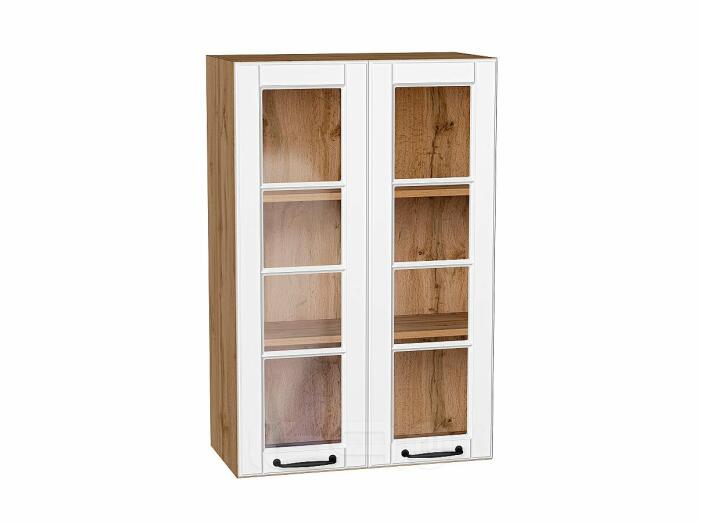 Шкаф верхний с 2-мя остекленными дверцами Дублин Special White/Дуб Вотан 920*600*318