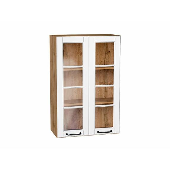 Шкаф верхний с 2-мя остекленными дверцами Дублин Special White/Дуб Вотан 920*600*318
