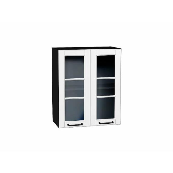 Шкаф верхний с 2-мя остекленными дверцами Дублин Special White/Graphite 716*600*318