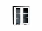 Шкаф верхний с 2-мя остекленными дверцами Дублин Special White/Graphite 716*600*318