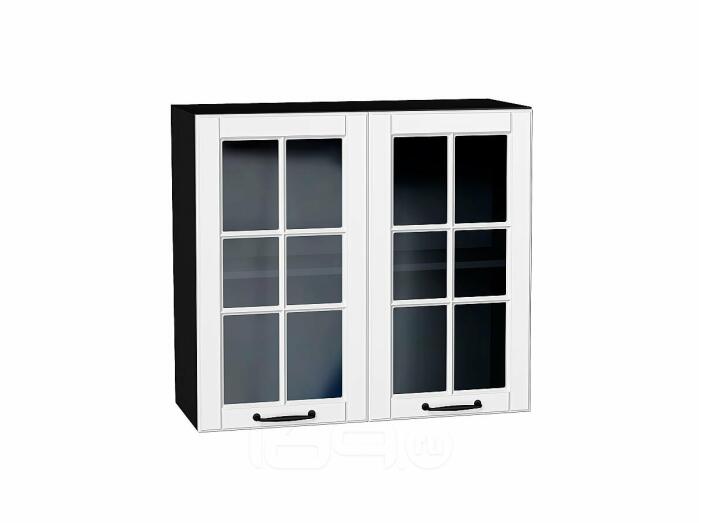 Шкаф верхний с 2-мя остекленными дверцами Дублин Special White/Graphite 716*800*318