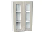 Шкаф верхний с 2-мя остекленными дверцами Лофт Grey Silk/Белый 920*600*320