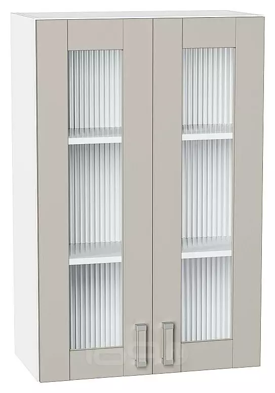 Шкаф верхний с 2-мя остекленными дверцами Лофт Grey Silk/Белый 920*600*320