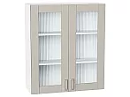 Шкаф верхний с 2-мя остекленными дверцами Лофт Grey Silk/Белый 920*800*320