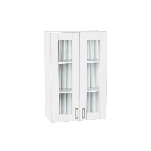 Шкаф верхний с 2-мя остекленными дверцами Лофт White Silk/Белый 920*600*320