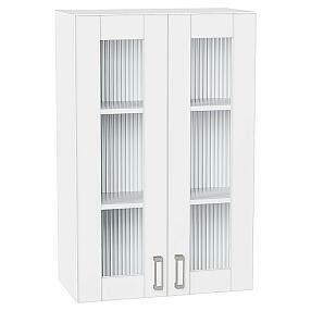 Шкаф верхний с 2-мя остекленными дверцами Лофт White Silk/Белый 920*600*320
