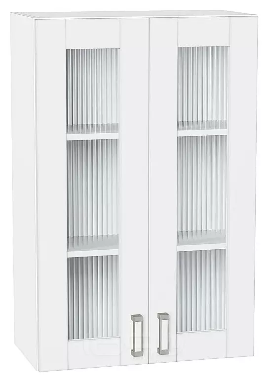 Шкаф верхний с 2-мя остекленными дверцами Лофт White Silk/Белый 920*600*320