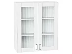 Шкаф верхний с 2-мя остекленными дверцами Лофт White Silk/Белый 920*800*320