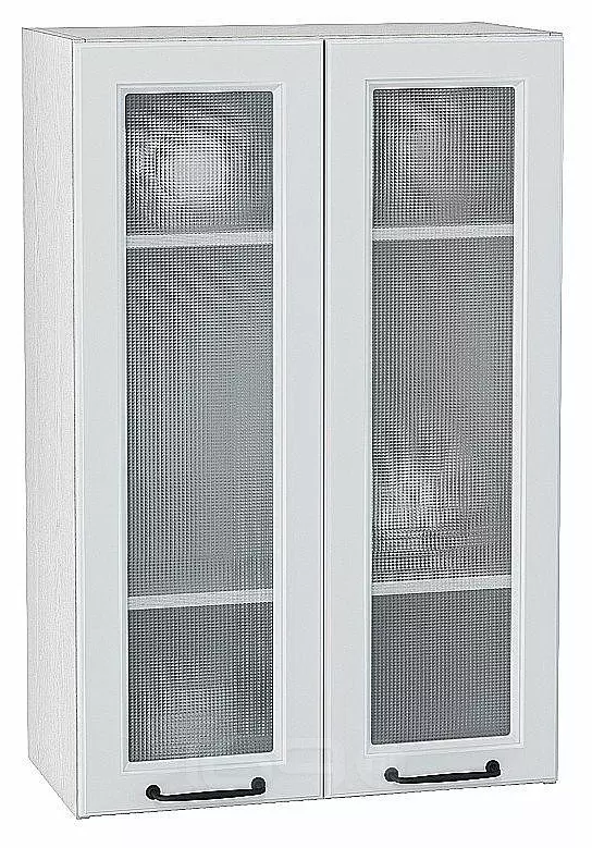 Шкаф верхний с 2-мя остекленными дверцами Ницца Blanco/Белый 920*600*318