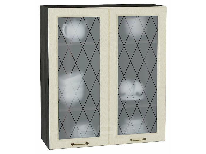 Шкаф верхний с 2-мя остекленными дверцами Ницца Дуб крем/Graphite 920*800*318