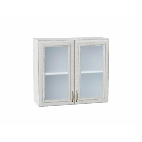 Шкаф верхний с 2-мя остекленными дверцами Шале White Dreamline Белый 716*800*320