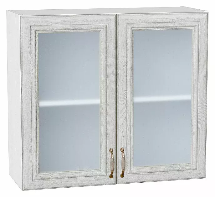 Шкаф верхний с 2-мя остекленными дверцами Шале White Dreamline Белый 716*800*320