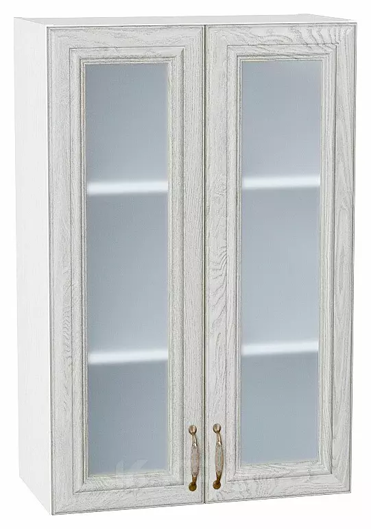 Шкаф верхний с 2-мя остекленными дверцами Шале White Dreamline Белый 920*600*320