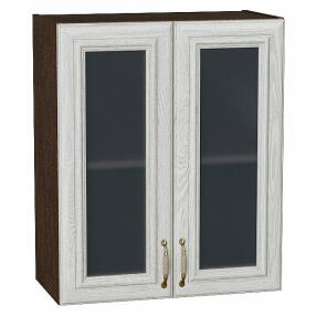 Шкаф верхний с 2-мя остекленными дверцами Шале White Dreamline Венге 716*600*320